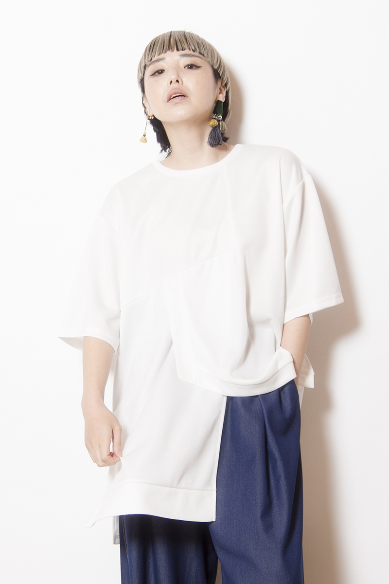 アシンメトリーロングTシャツ