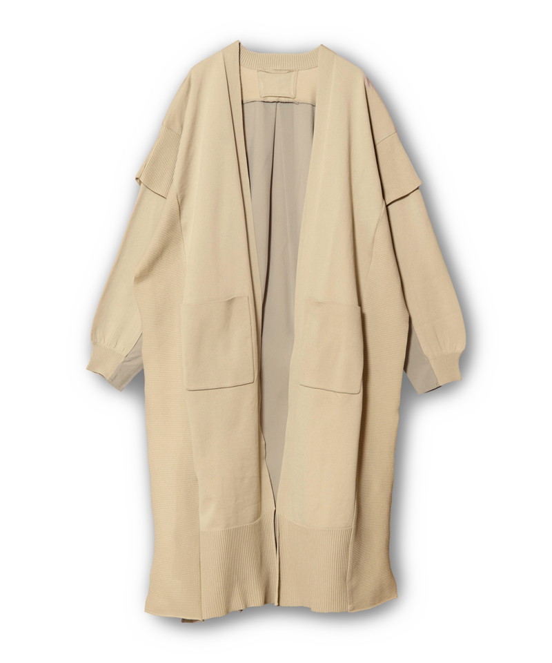 切替ニットカーディガン L.BEIGE