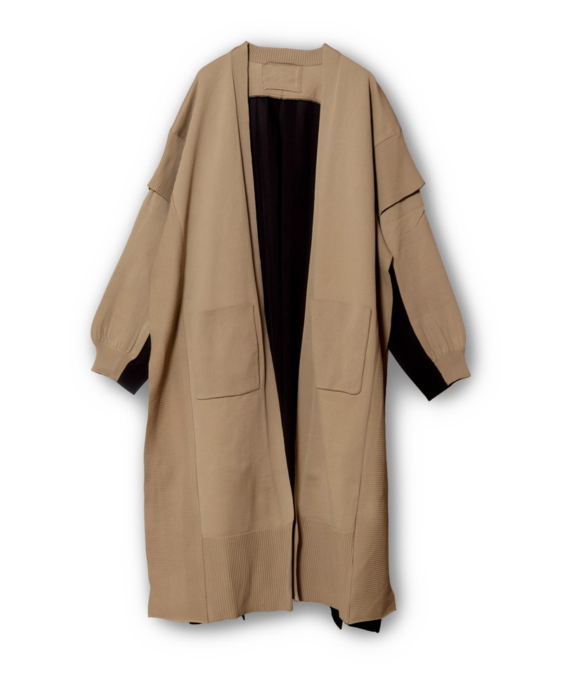 切替ニットカーディガン BEIGE