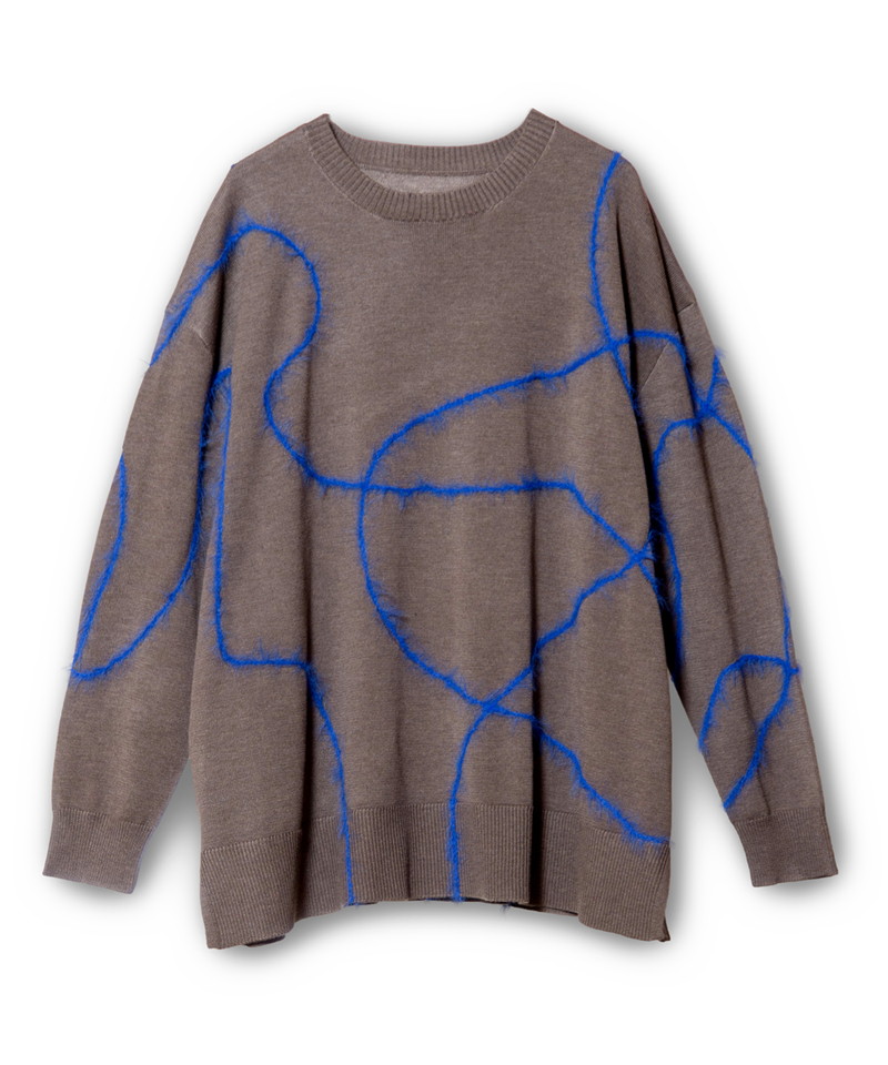 シャギーラインニットプルオーバー