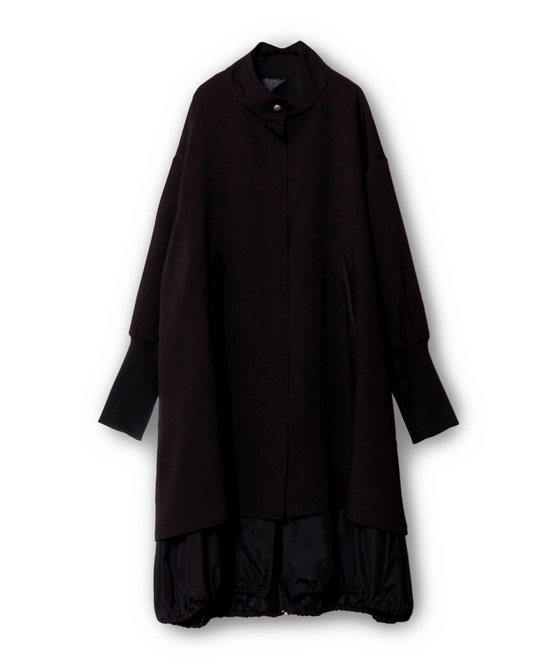 レイヤードスタンドカラーコート