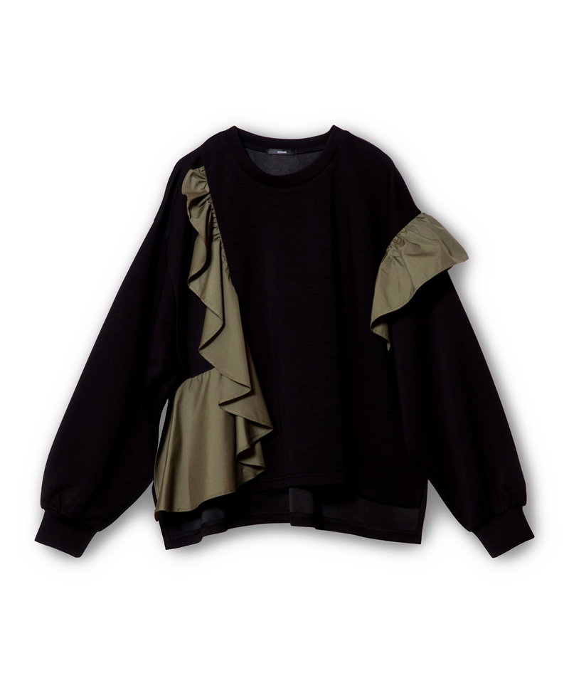 アシンメトリーフリルプルオーバー